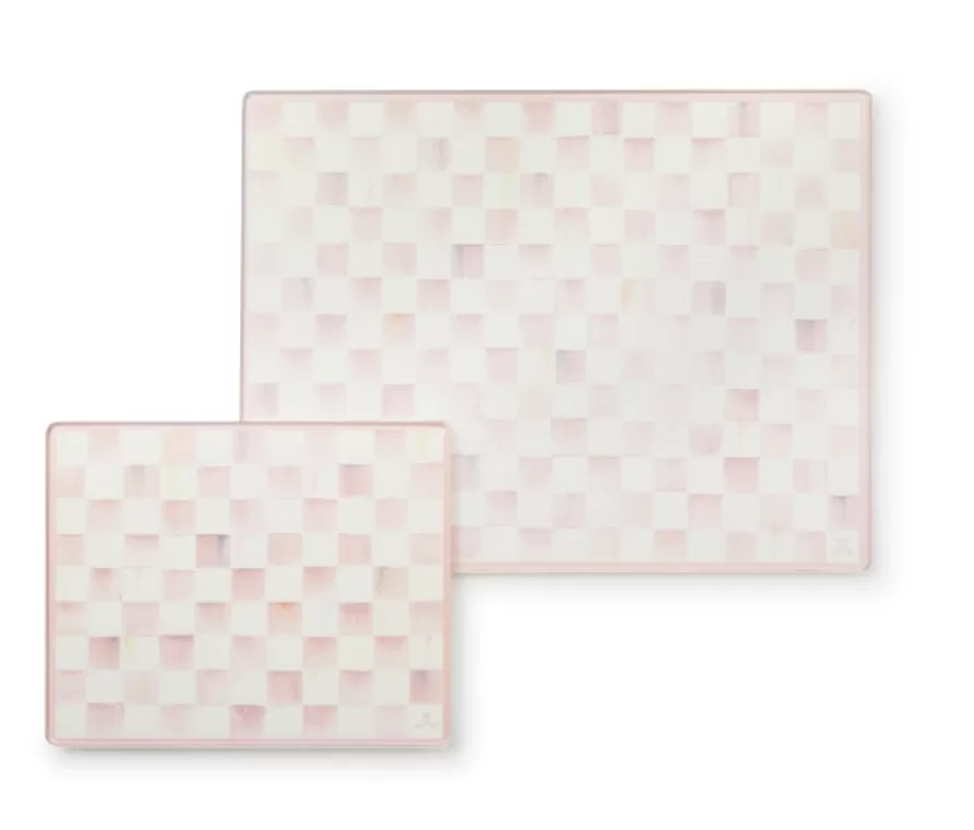 Rosy Check Glass Cutting Boards