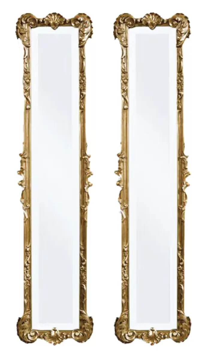 Narrow Ornate Gold Mirrors